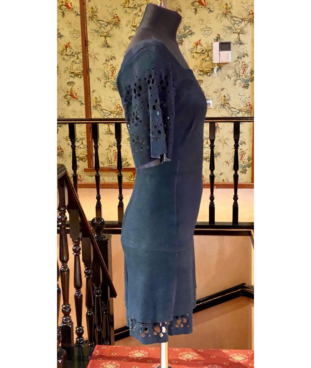JITROIS Темно-синее замшевое коктейльное платье, фото 3