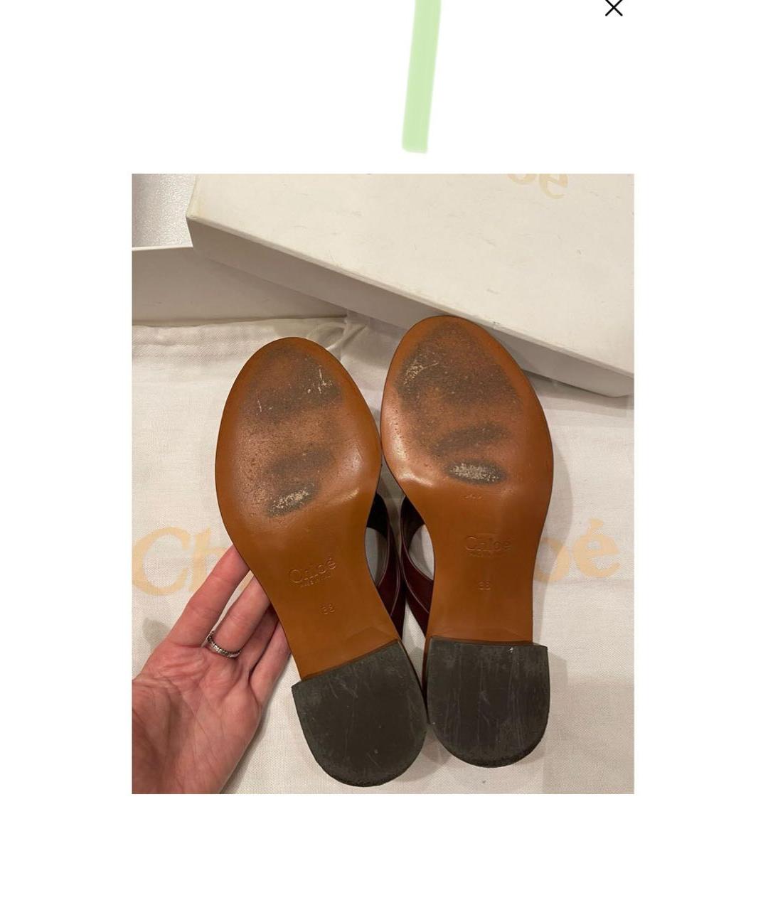 CHLOE Коричневые кожаные туфли, фото 5
