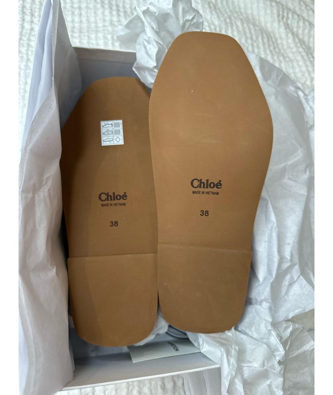 CHLOE Бежевые текстильные сандалии, фото 5