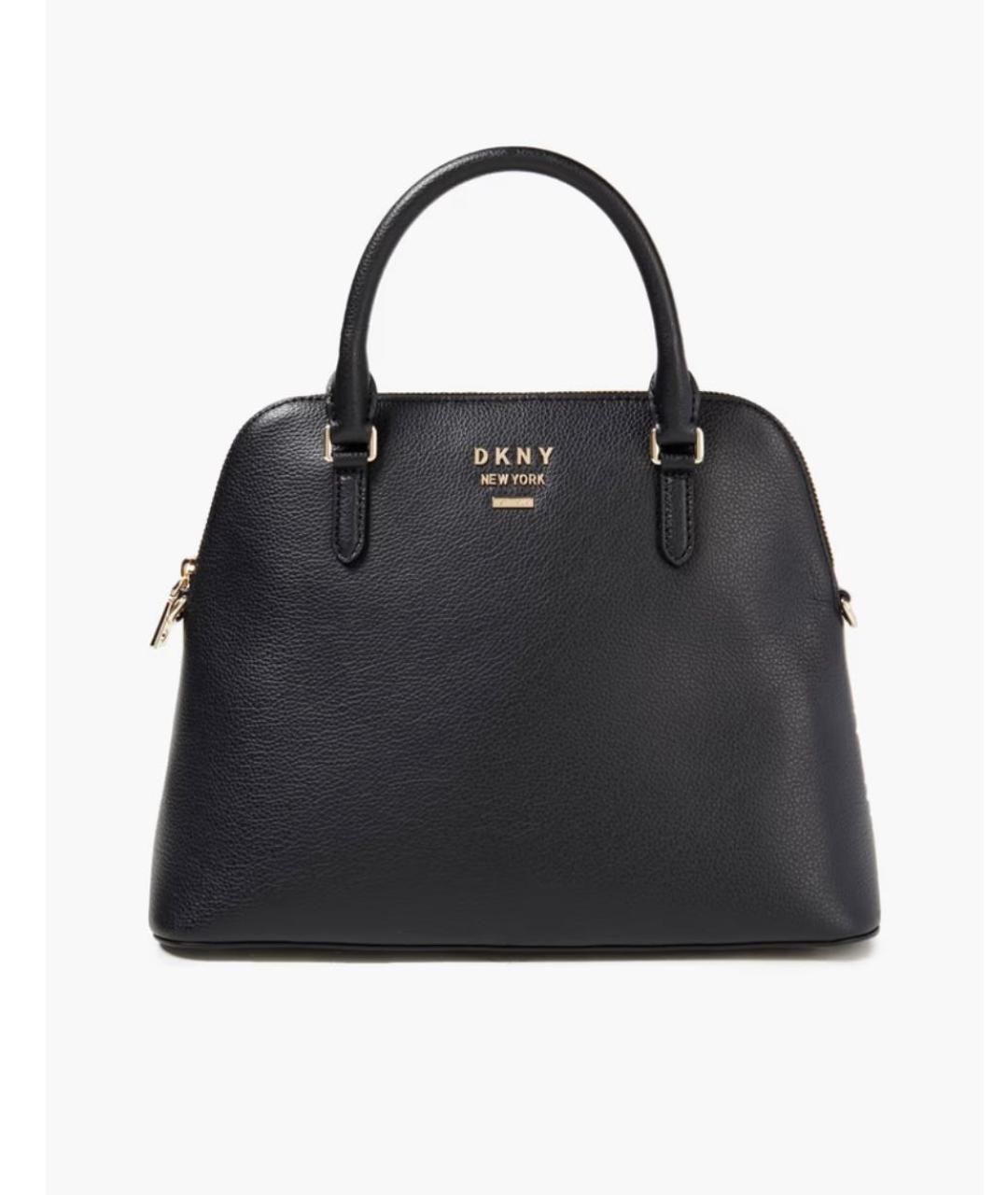 DKNY Черная кожаная сумка тоут, фото 9