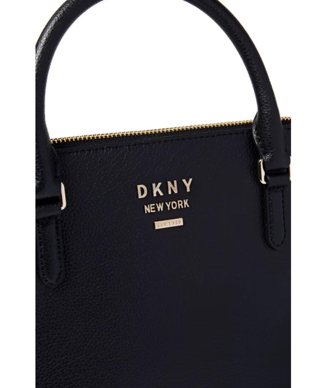 DKNY Черная кожаная сумка тоут, фото 2