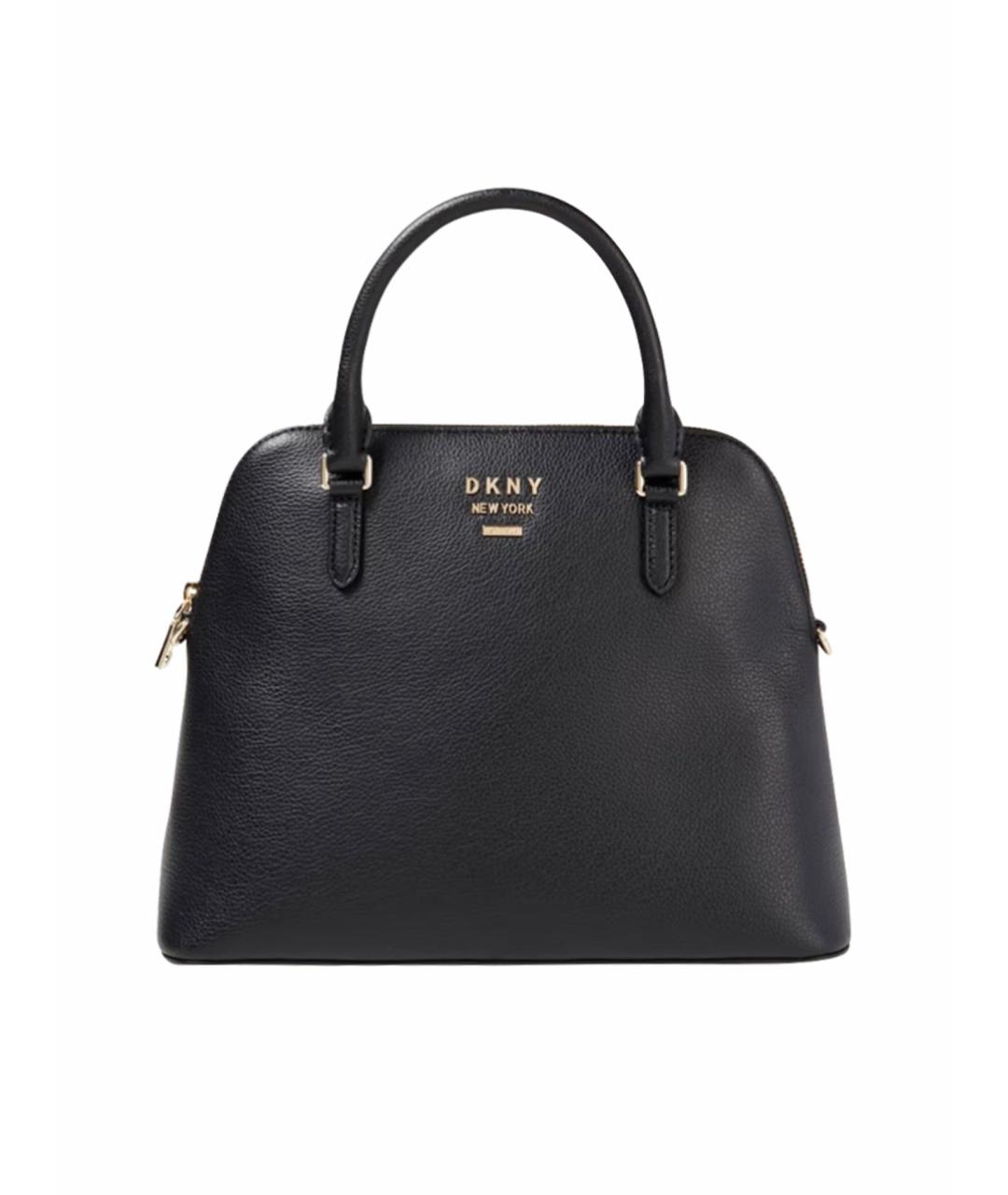 DKNY Черная кожаная сумка тоут, фото 1