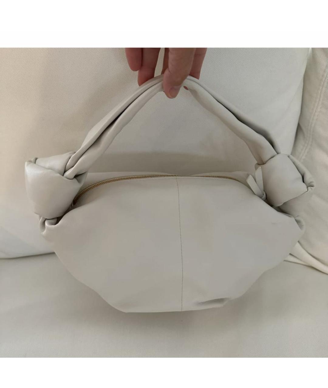BOTTEGA VENETA Белая кожаная сумка через плечо, фото 2