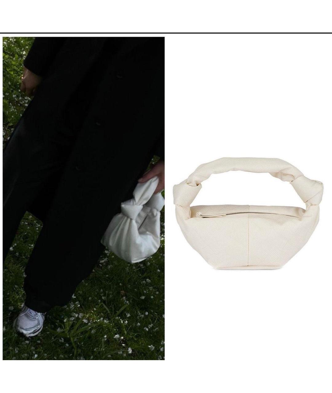 BOTTEGA VENETA Белая кожаная сумка через плечо, фото 5