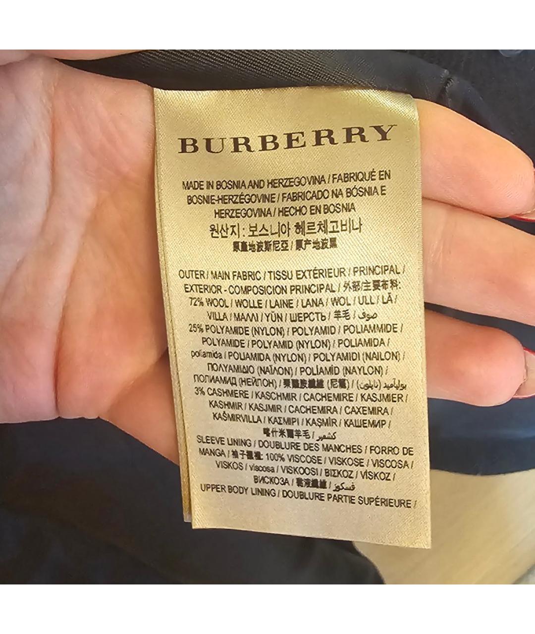 BURBERRY Черная шерстяная куртка, фото 4