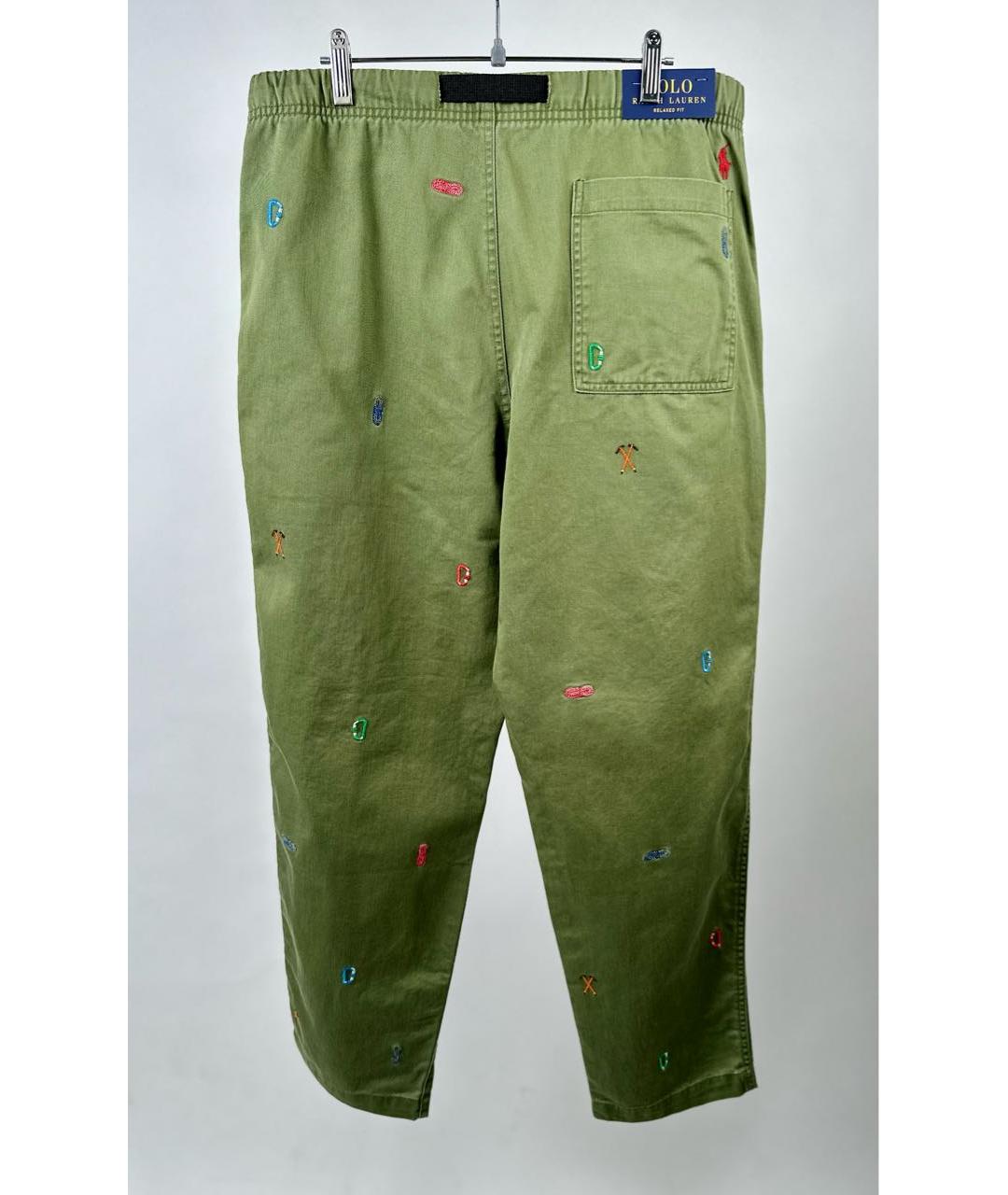 POLO RALPH LAUREN Зеленые хлопковые повседневные брюки, фото 2