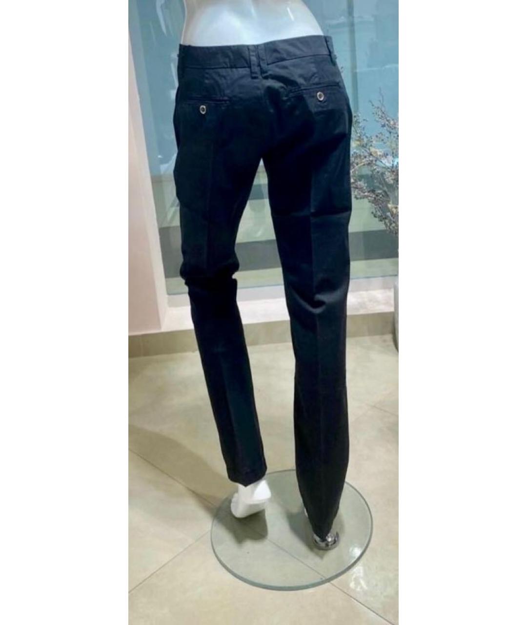 ICEBERG Черные хлопко-эластановые прямые брюки, фото 2