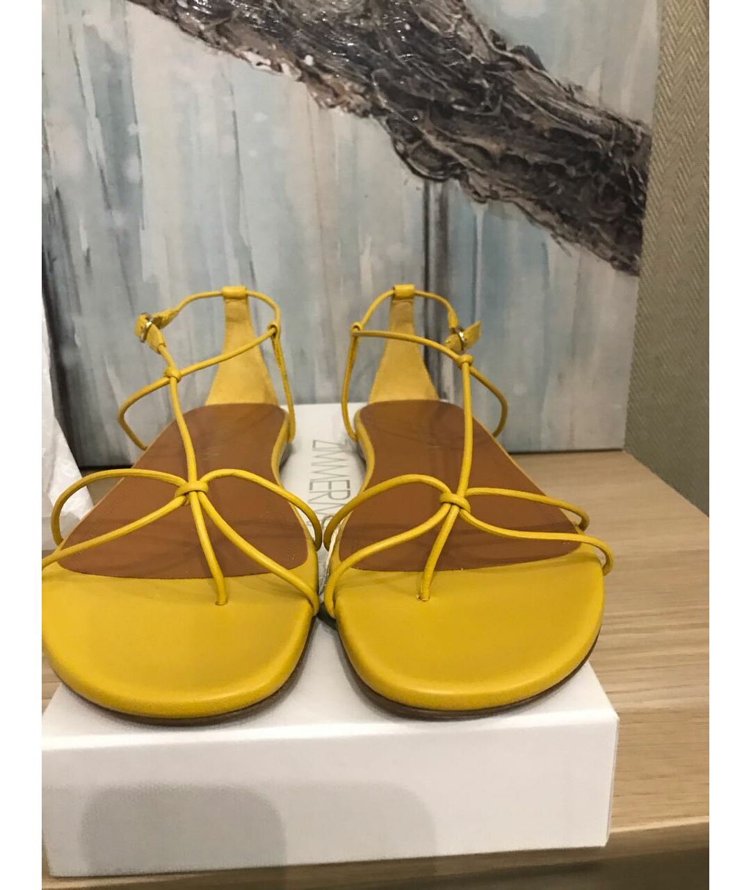 ZIMMERMANN Желтые кожаные сандалии, фото 4