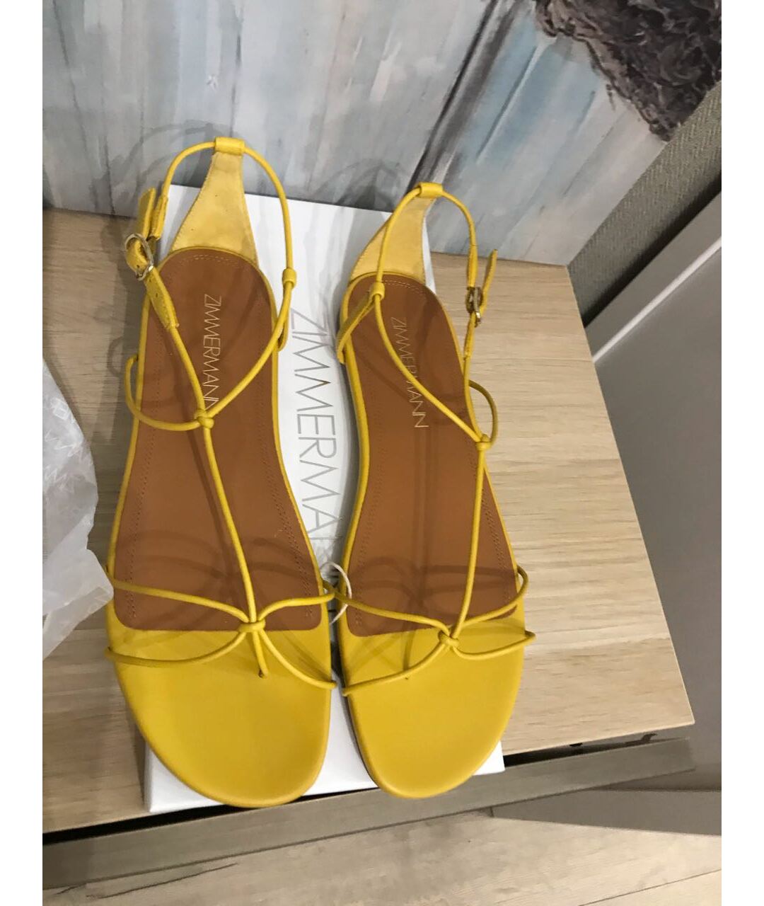 ZIMMERMANN Желтые кожаные сандалии, фото 2