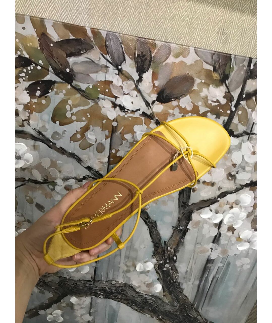 ZIMMERMANN Желтые кожаные сандалии, фото 7