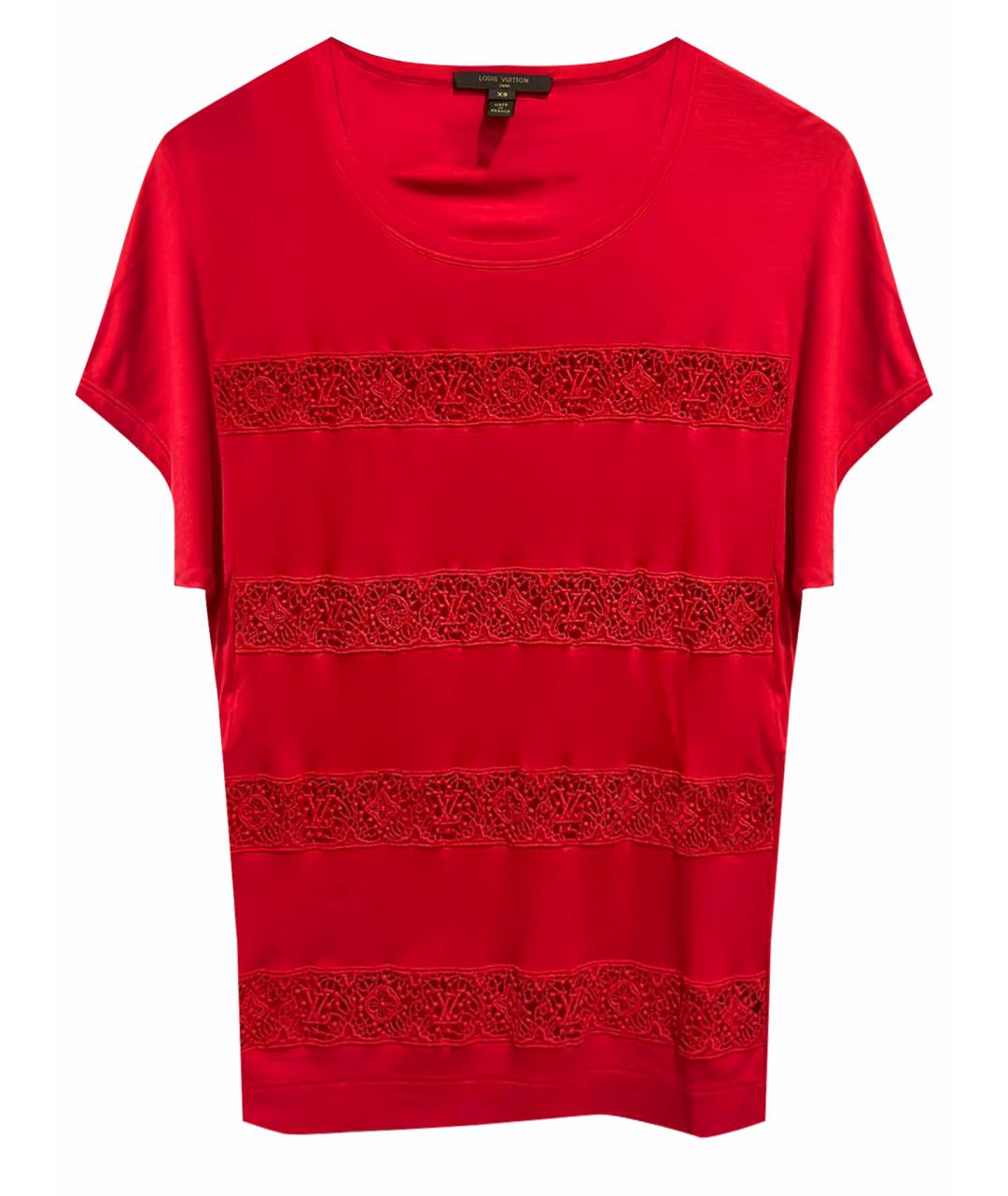 LOUIS VUITTON PRE-OWNED Красная вискозная футболка, фото 1