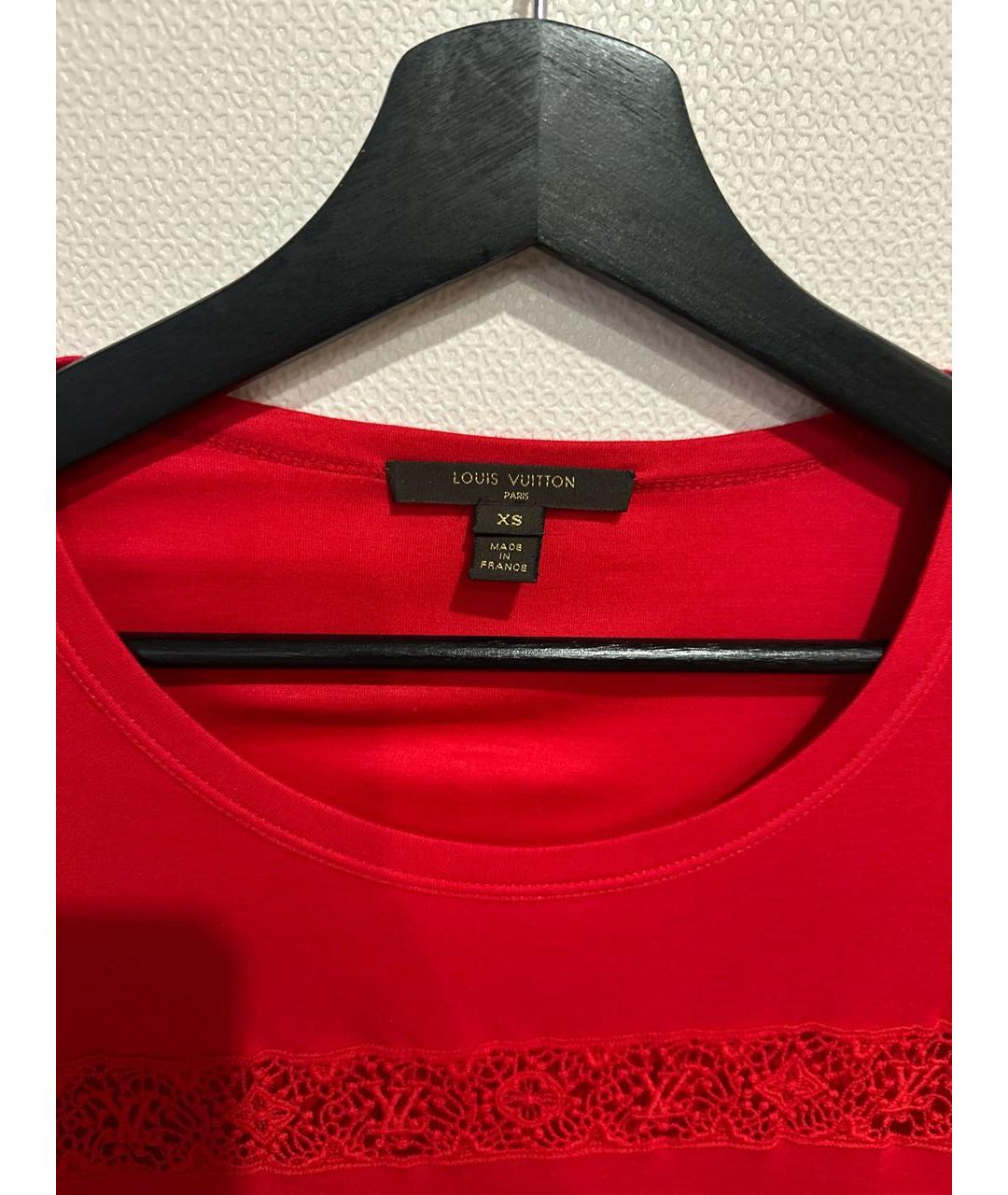 LOUIS VUITTON PRE-OWNED Красная вискозная футболка, фото 3