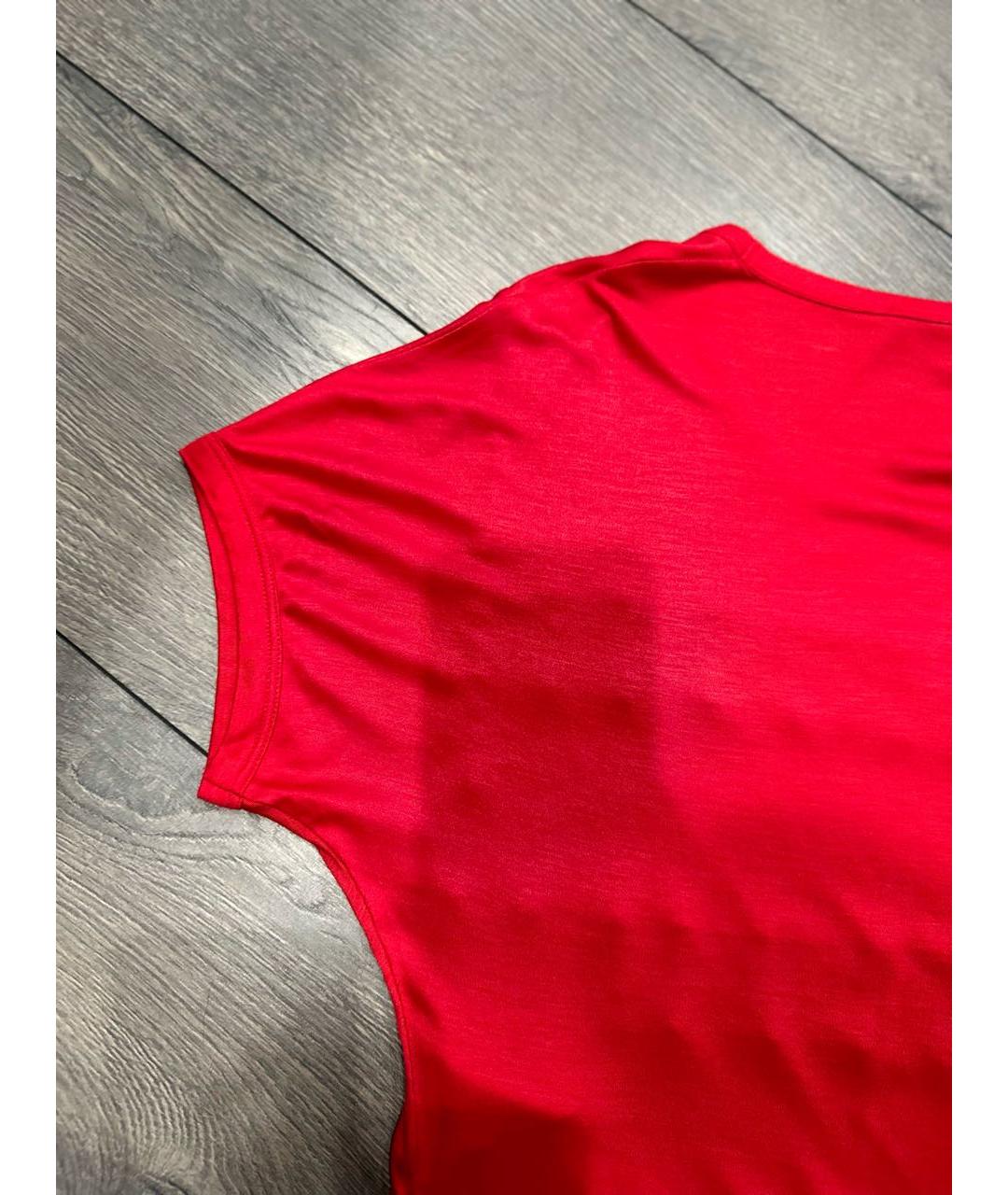 LOUIS VUITTON PRE-OWNED Красная вискозная футболка, фото 7