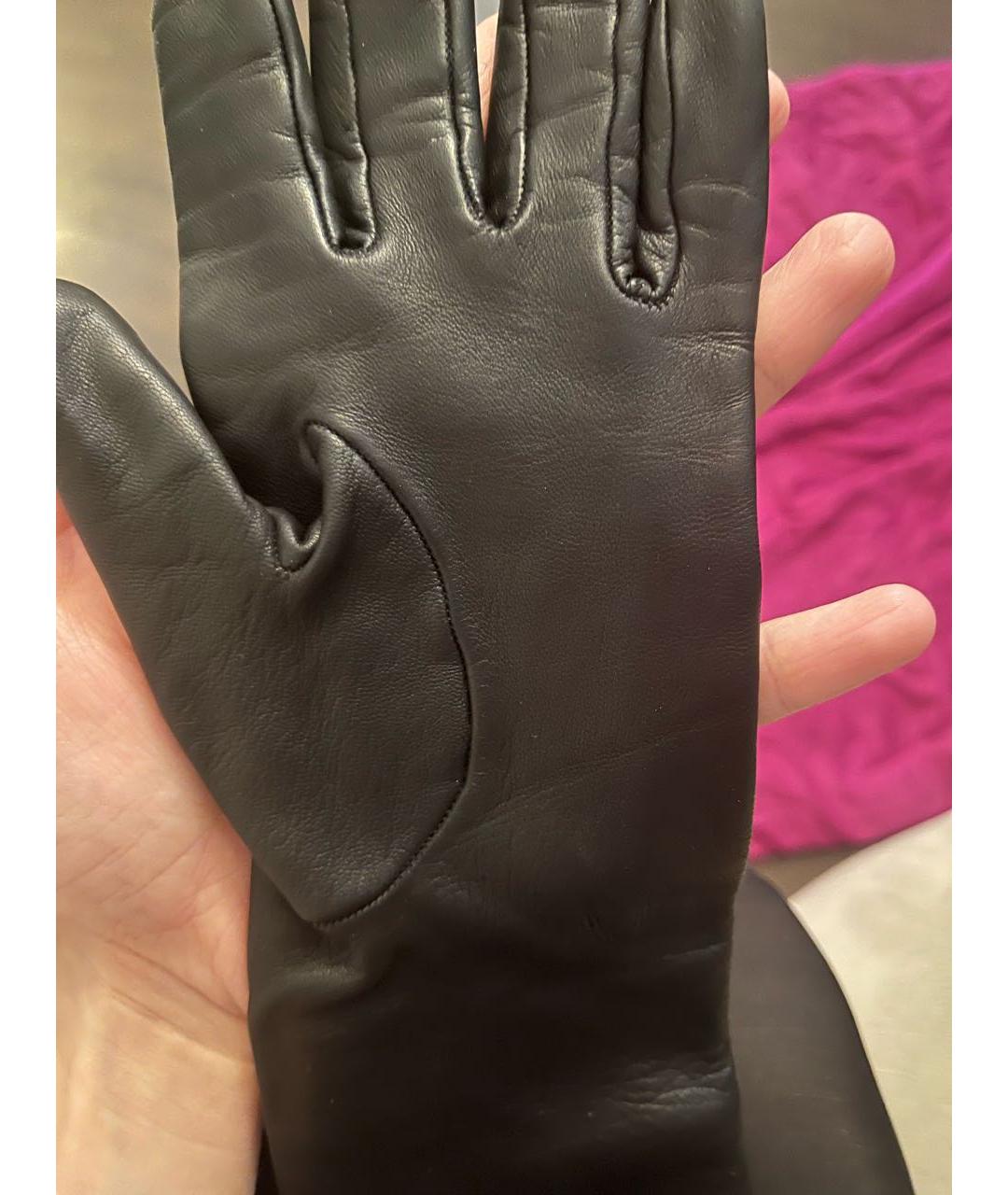 GUCCI Черные кожаные перчатки, фото 8