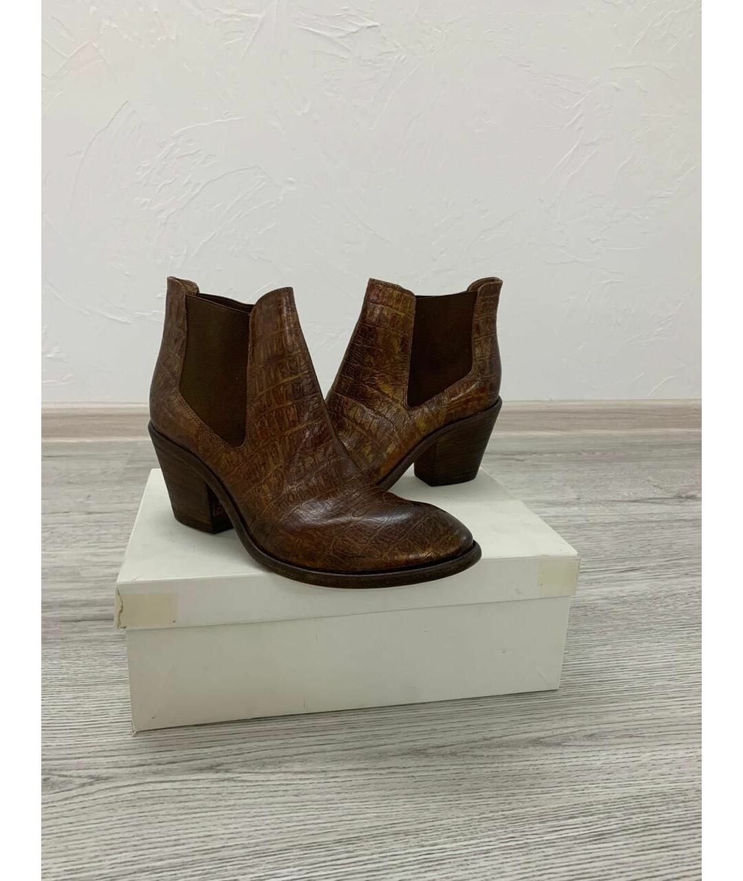 ELENA IACHI Коричневые кожаные ботинки, фото 4