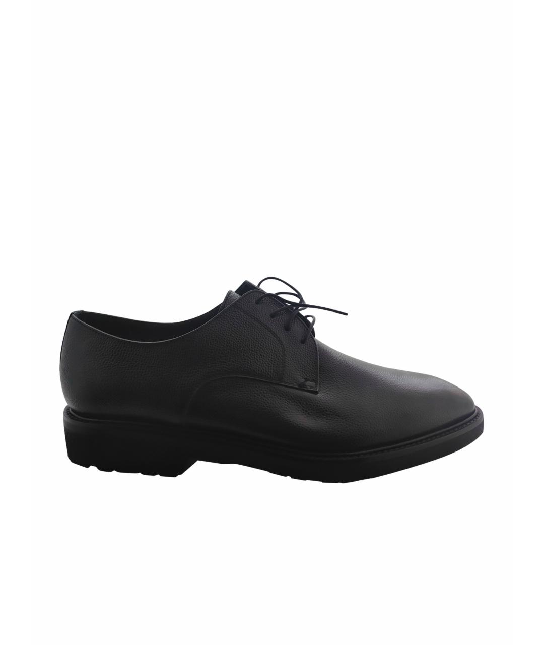 CORNELIANI Черные кожаные низкие ботинки, фото 1