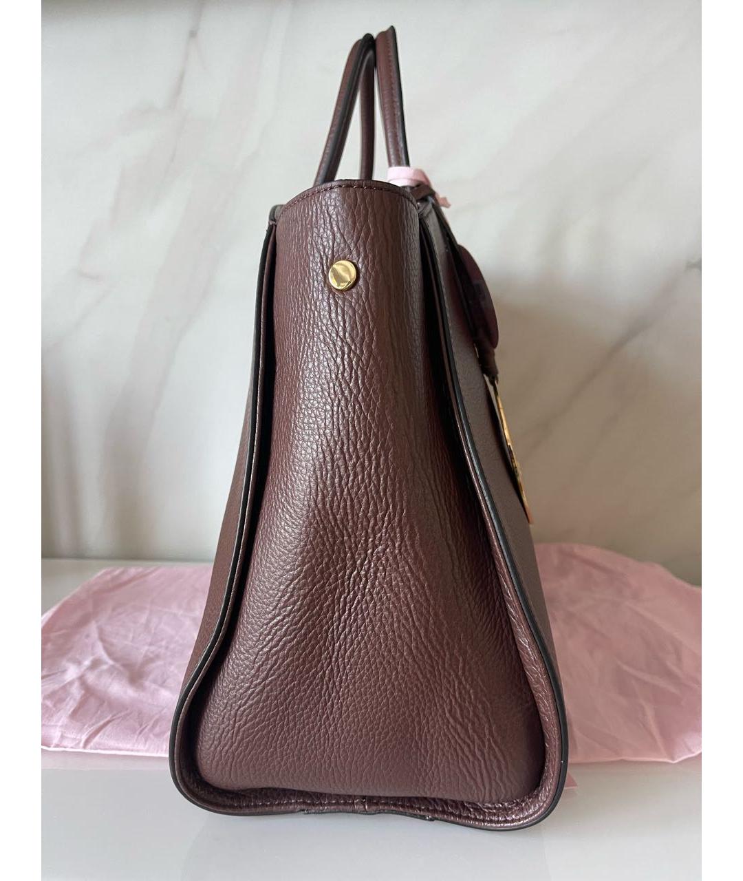 COCCINELLE Коричневая кожаная сумка тоут, фото 3