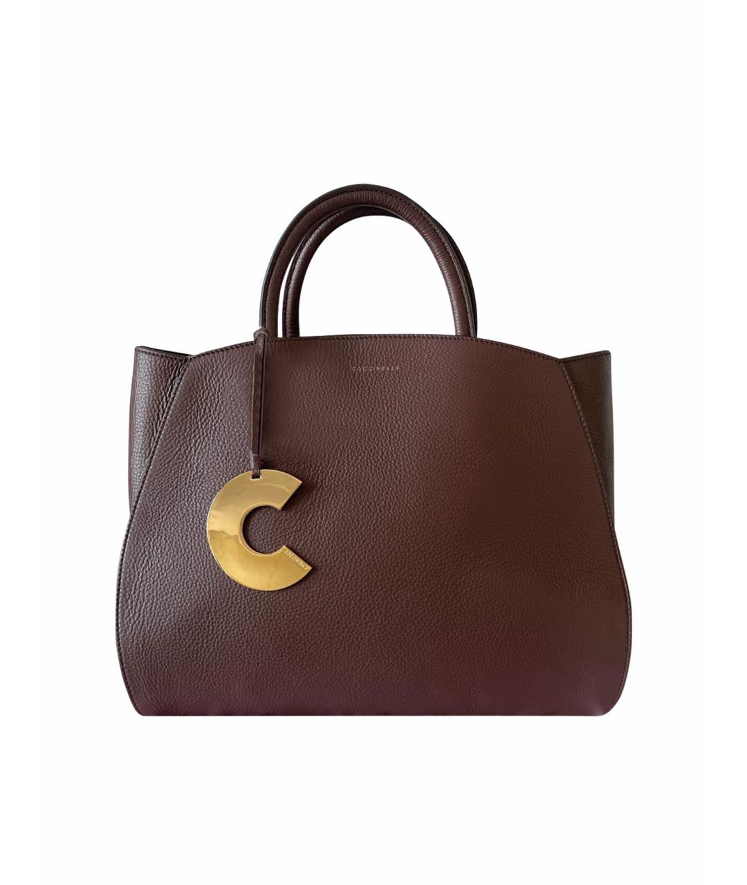 COCCINELLE Коричневая кожаная сумка тоут, фото 1