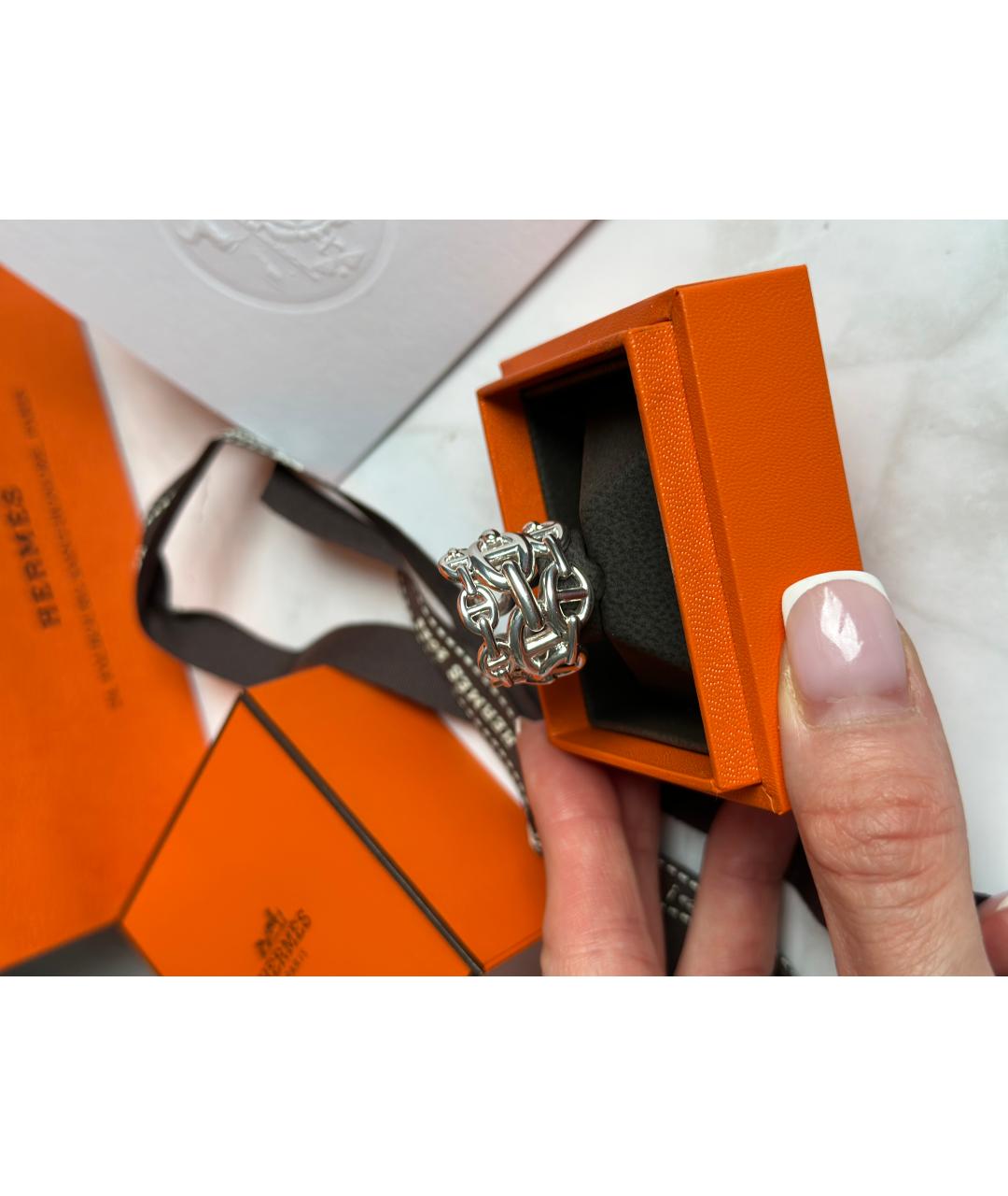 HERMES Серебряное серебряное кольцо, фото 2