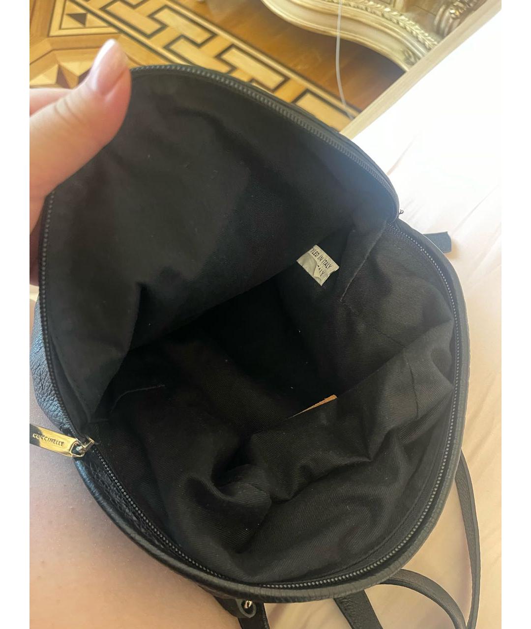 COCCINELLE Черный кожаный рюкзак, фото 4