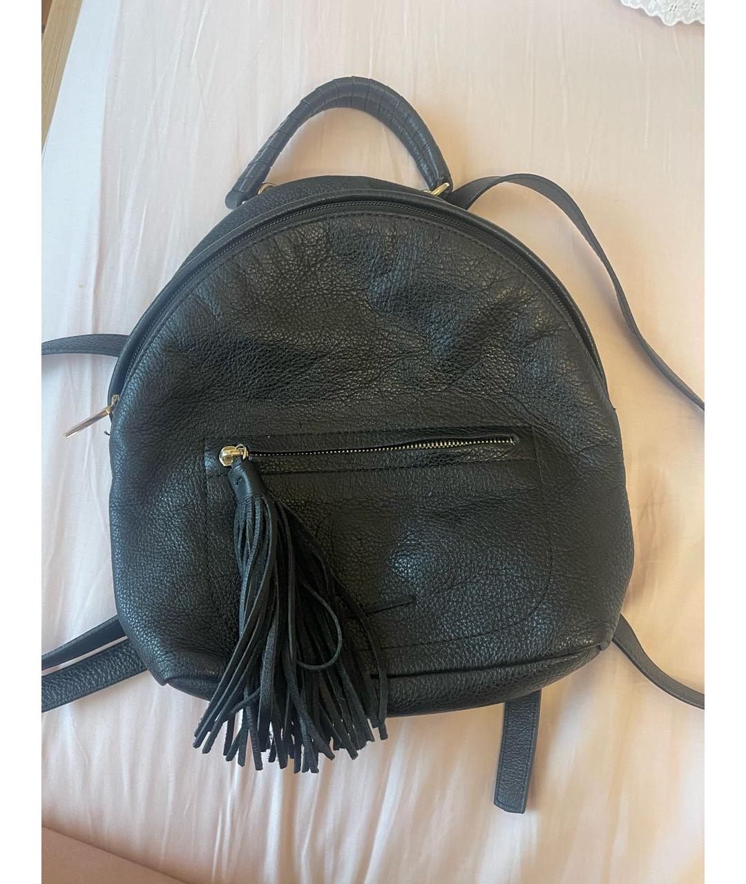 COCCINELLE Черный кожаный рюкзак, фото 5