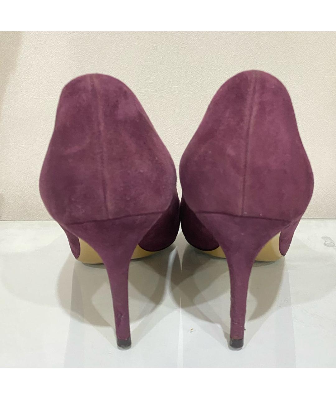 SALVATORE FERRAGAMO Фиолетовые замшевые туфли, фото 4