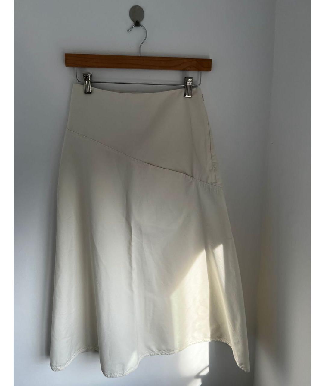 JIL SANDER Бежевая хлопковая юбка миди, фото 5