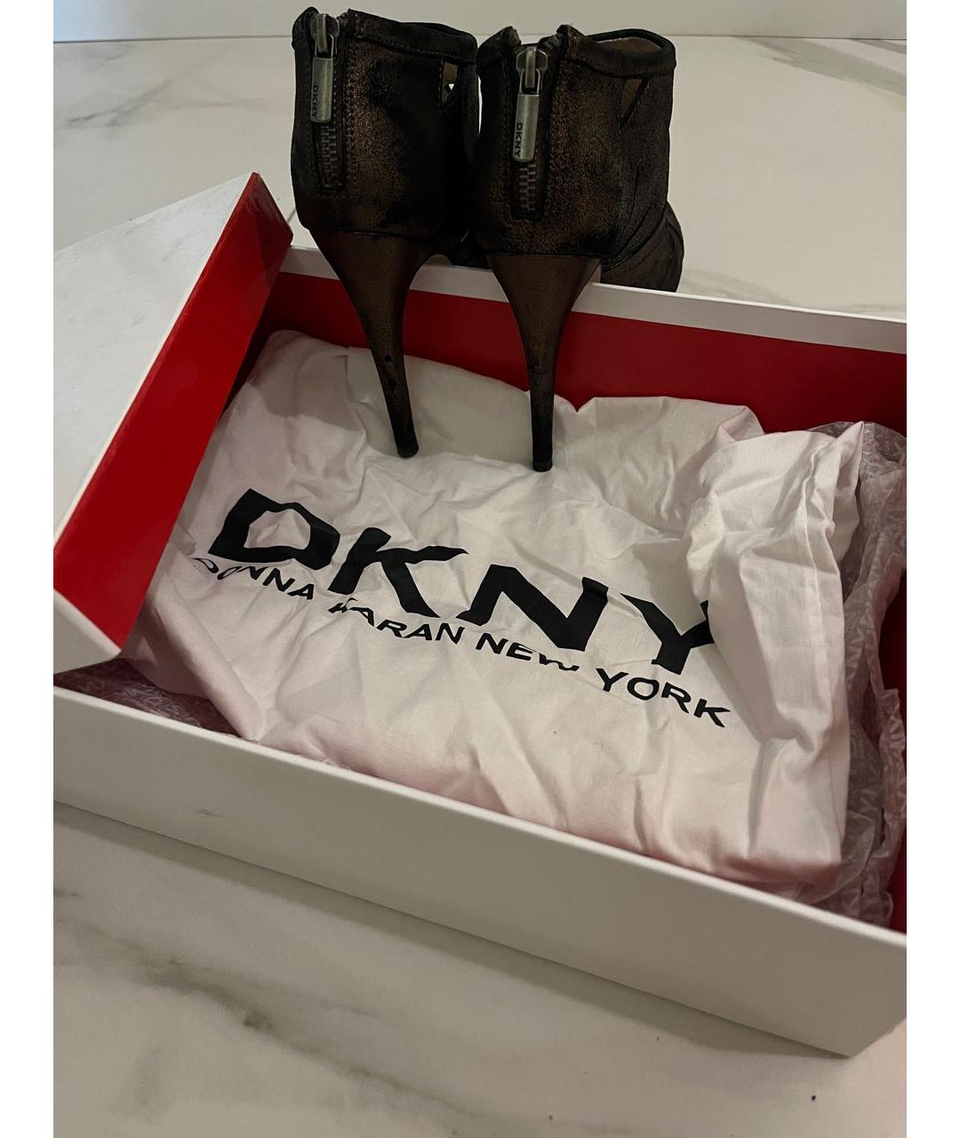 DKNY Коричневые кожаные ботильоны, фото 5