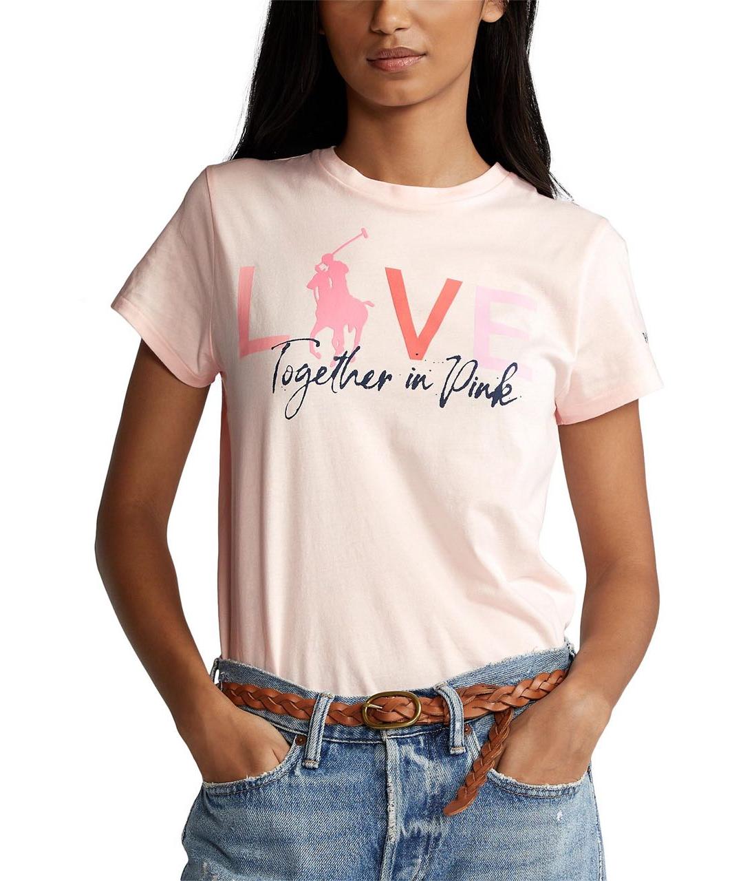 POLO RALPH LAUREN Розовая хлопковая футболка, фото 7
