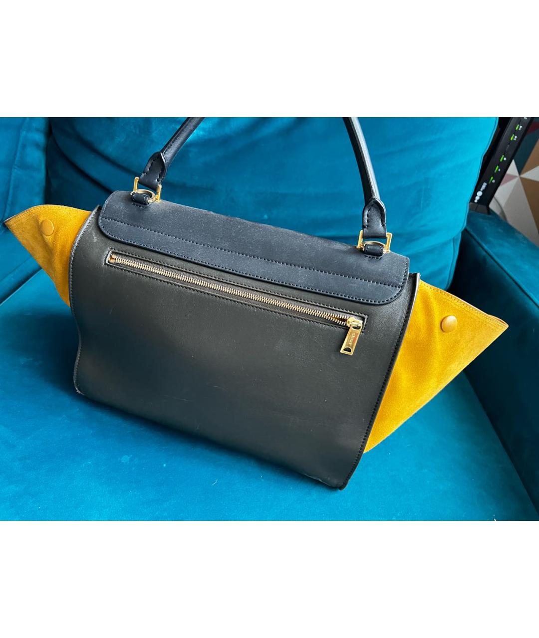 CELINE PRE-OWNED Синяя кожаная сумка тоут, фото 2