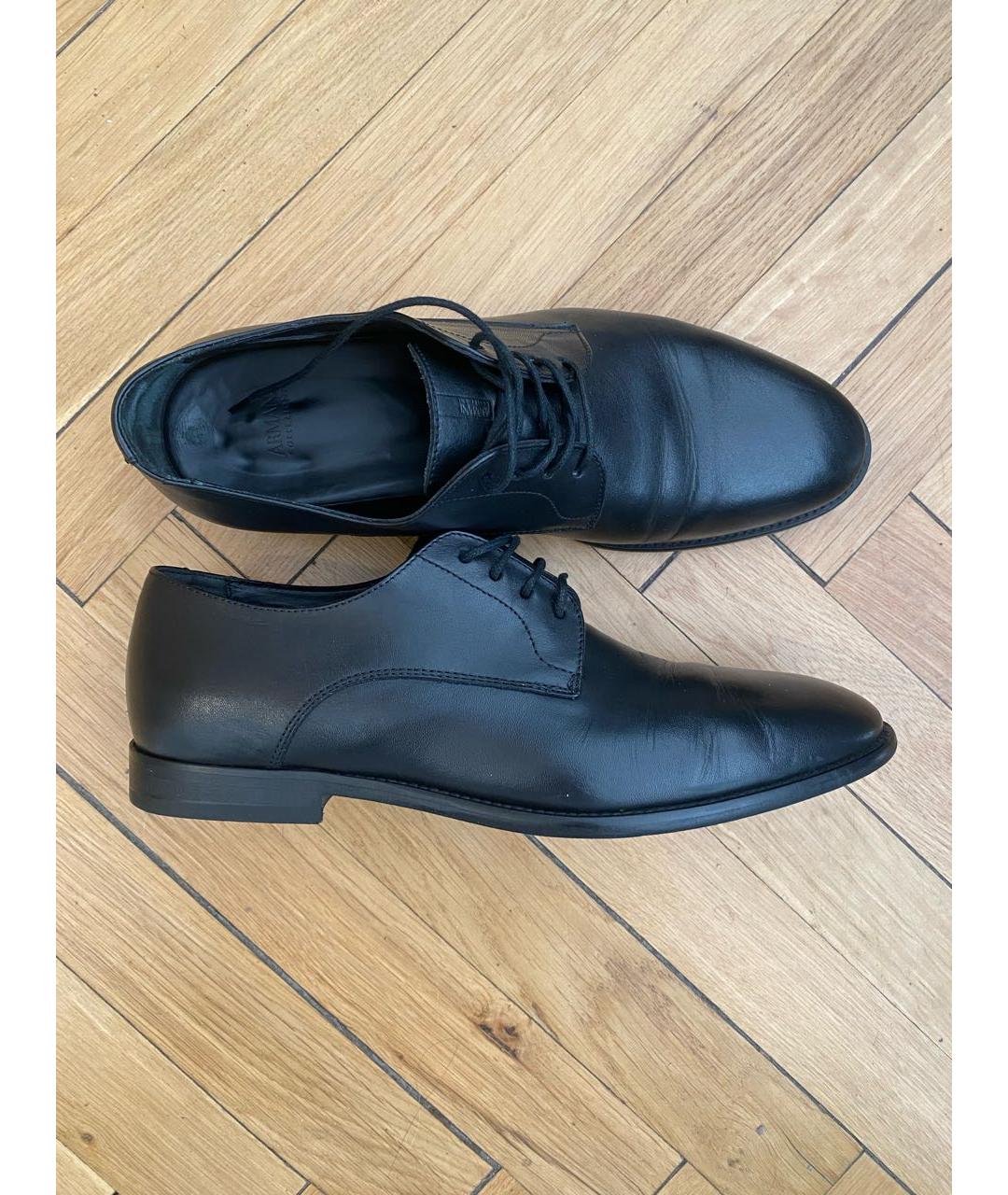 ARMANI COLLEZIONI Черные кожаные туфли, фото 8