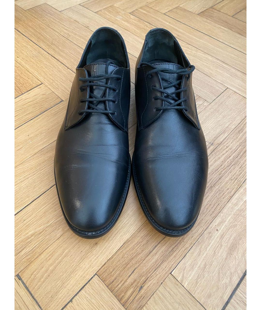 ARMANI COLLEZIONI Черные кожаные туфли, фото 2