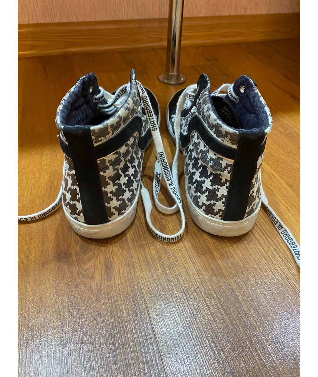 DANIELE ALESSANDRINI Черные замшевые высокие кроссовки / кеды, фото 4