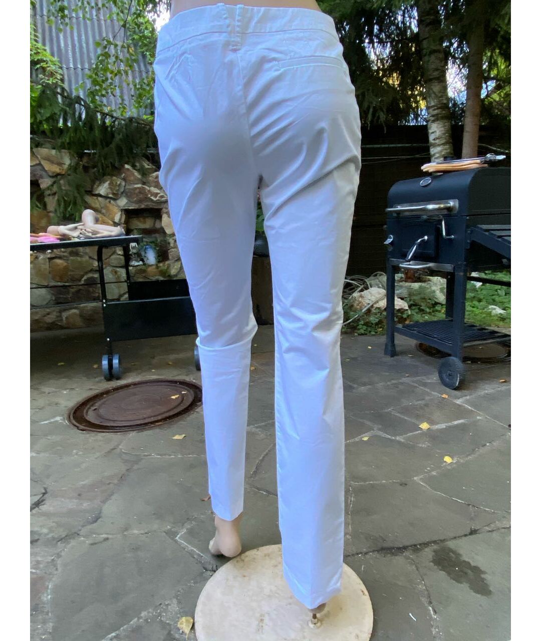 VERSUS Белые хлопковые прямые брюки, фото 2