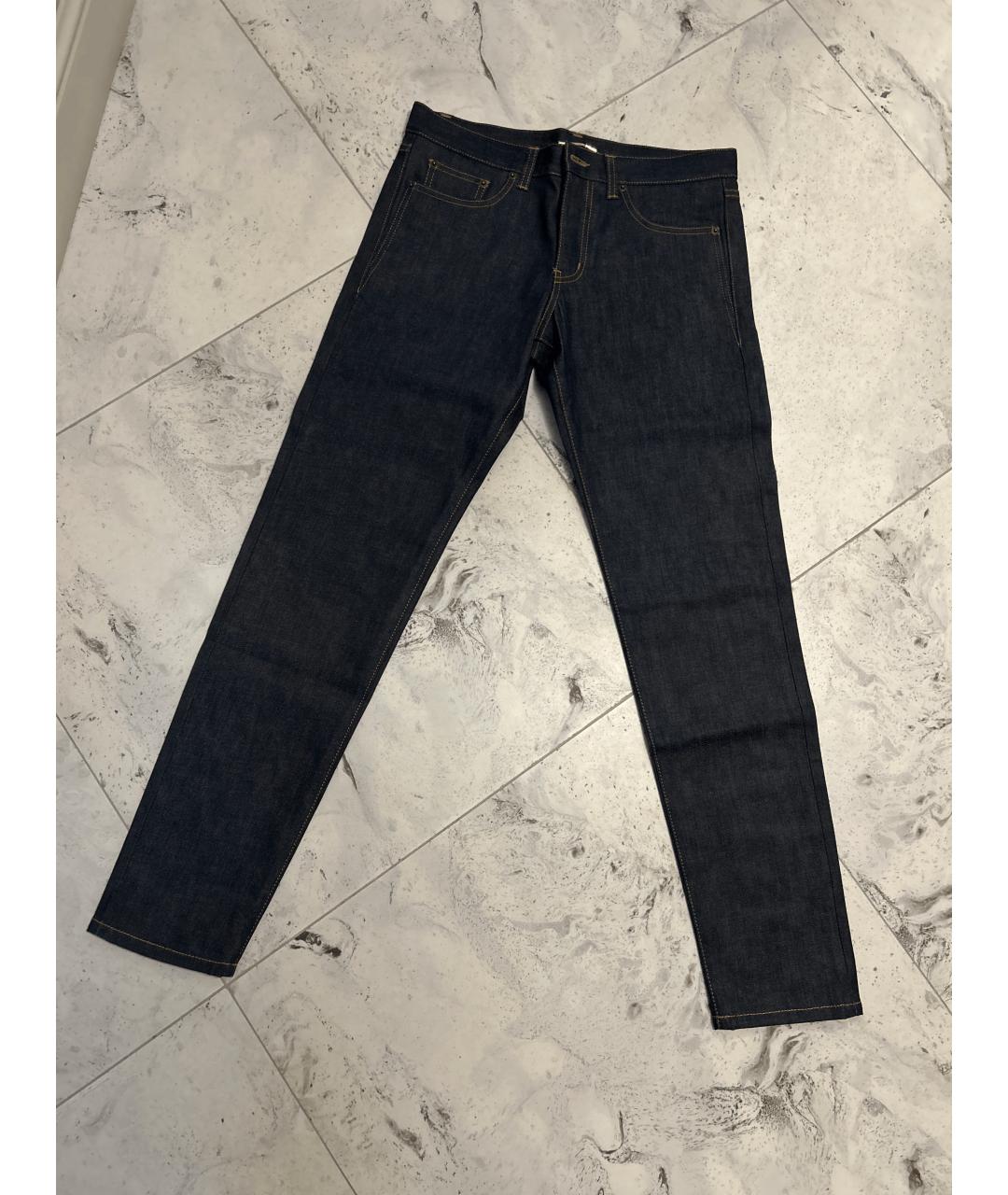 SAINT LAURENT Темно-синие хлопковые джинсы слим, фото 8