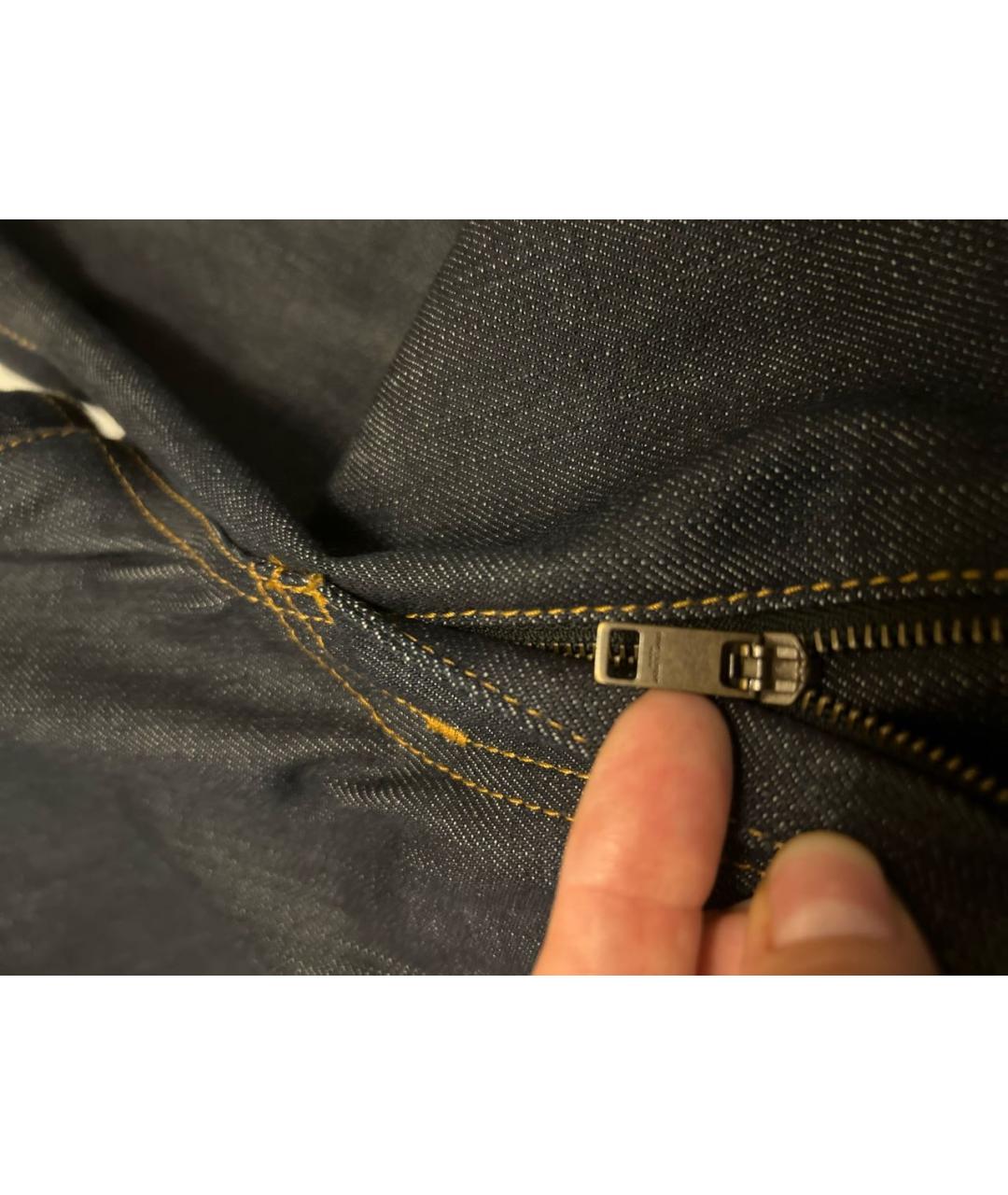 SAINT LAURENT Темно-синие хлопковые джинсы слим, фото 7