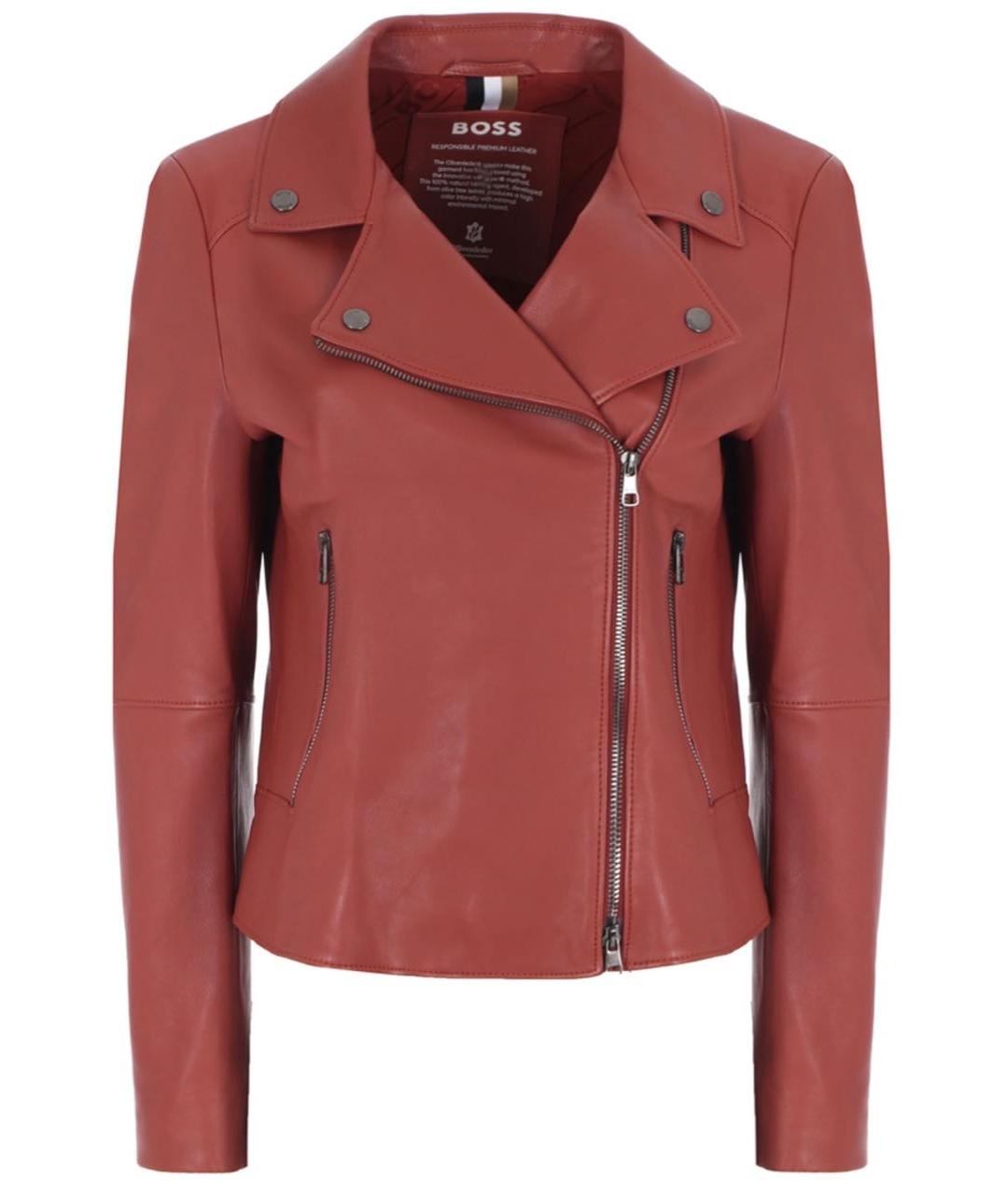 Hugo boss sale red leather jacket