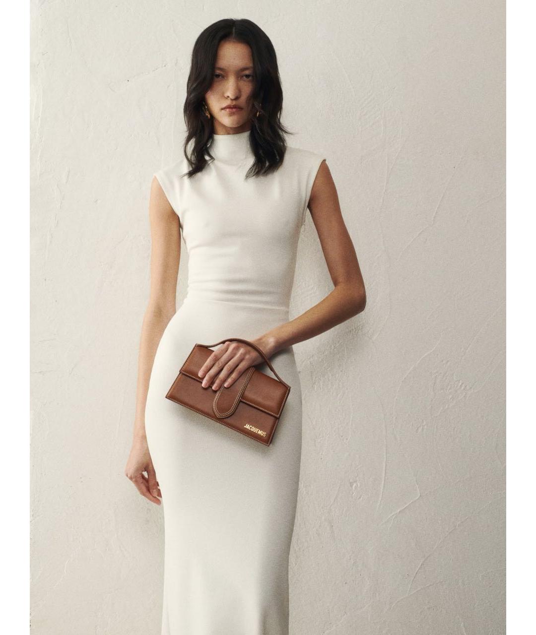 JACQUEMUS Коричневая кожаная сумка через плечо, фото 7
