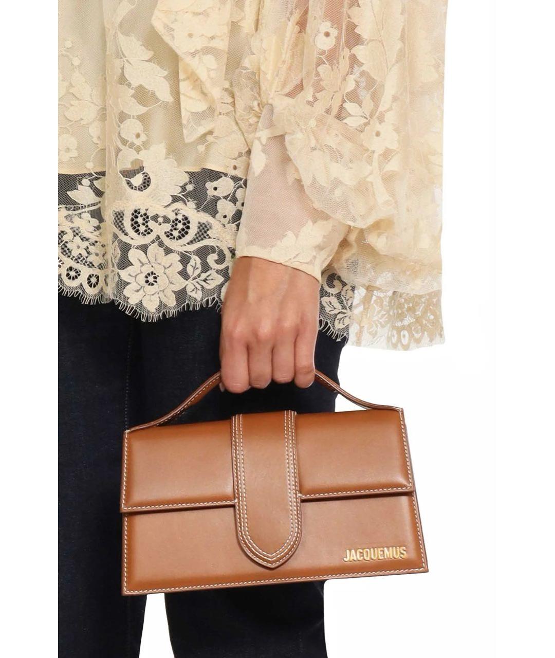 JACQUEMUS Коричневая кожаная сумка через плечо, фото 2
