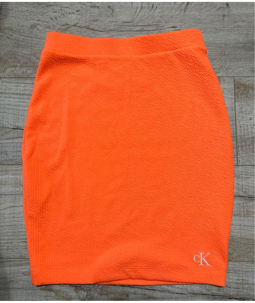 CALVIN KLEIN JEANS Оранжевая юбка мини, фото 5