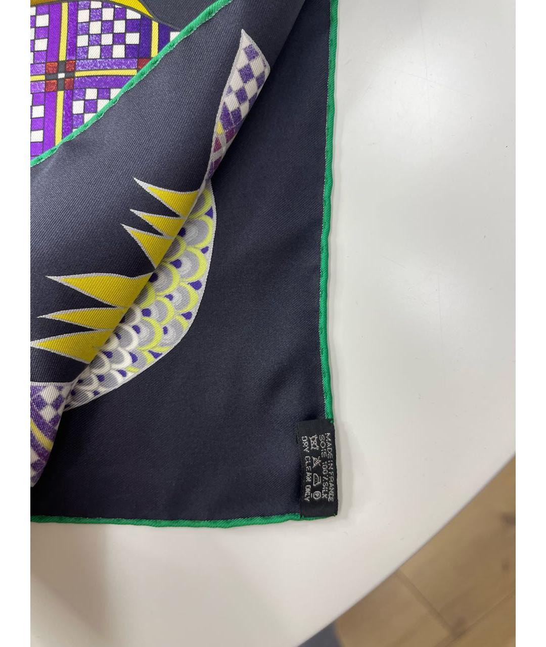 HERMES Мульти шелковый платок, фото 5