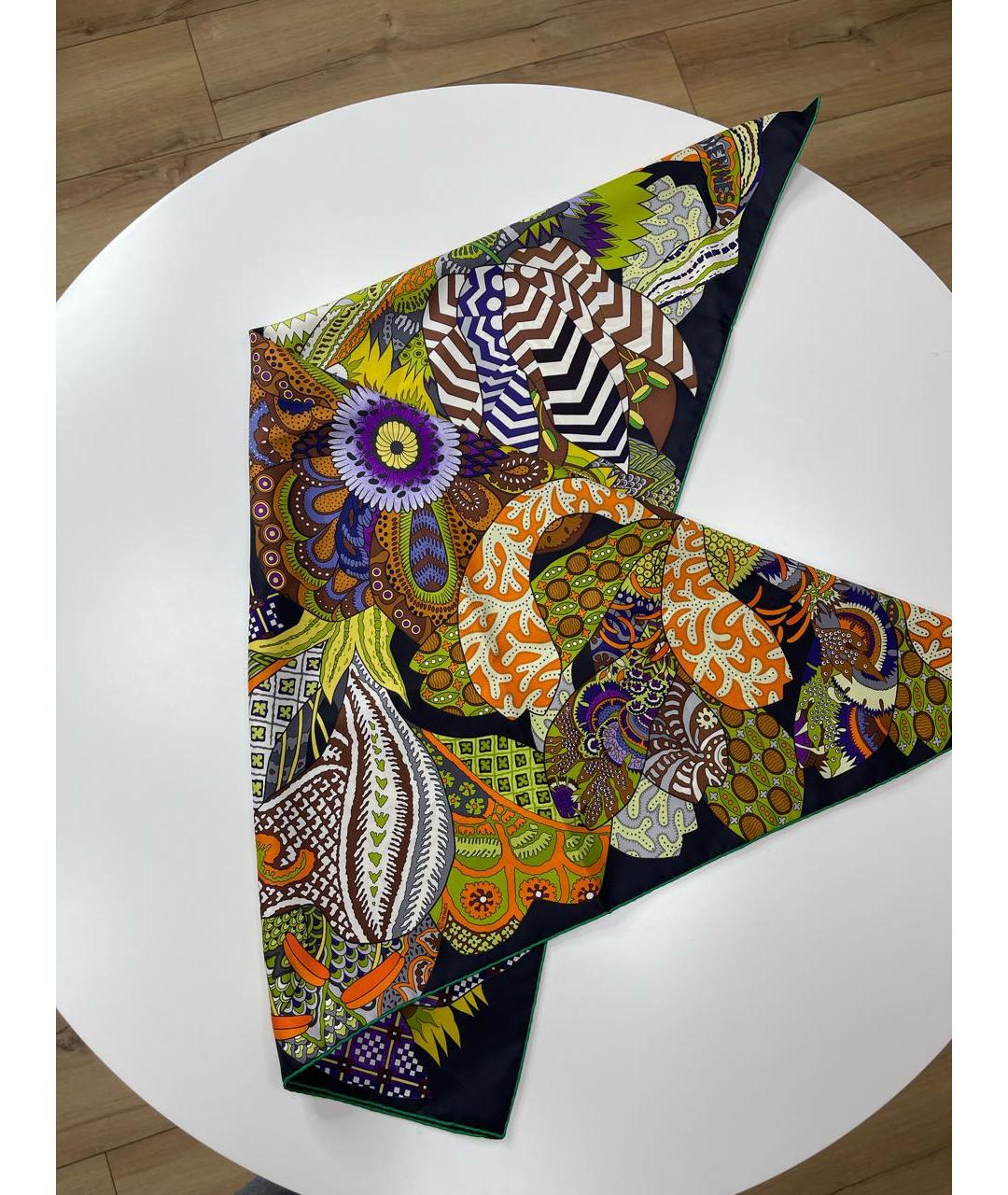 HERMES Мульти шелковый платок, фото 2