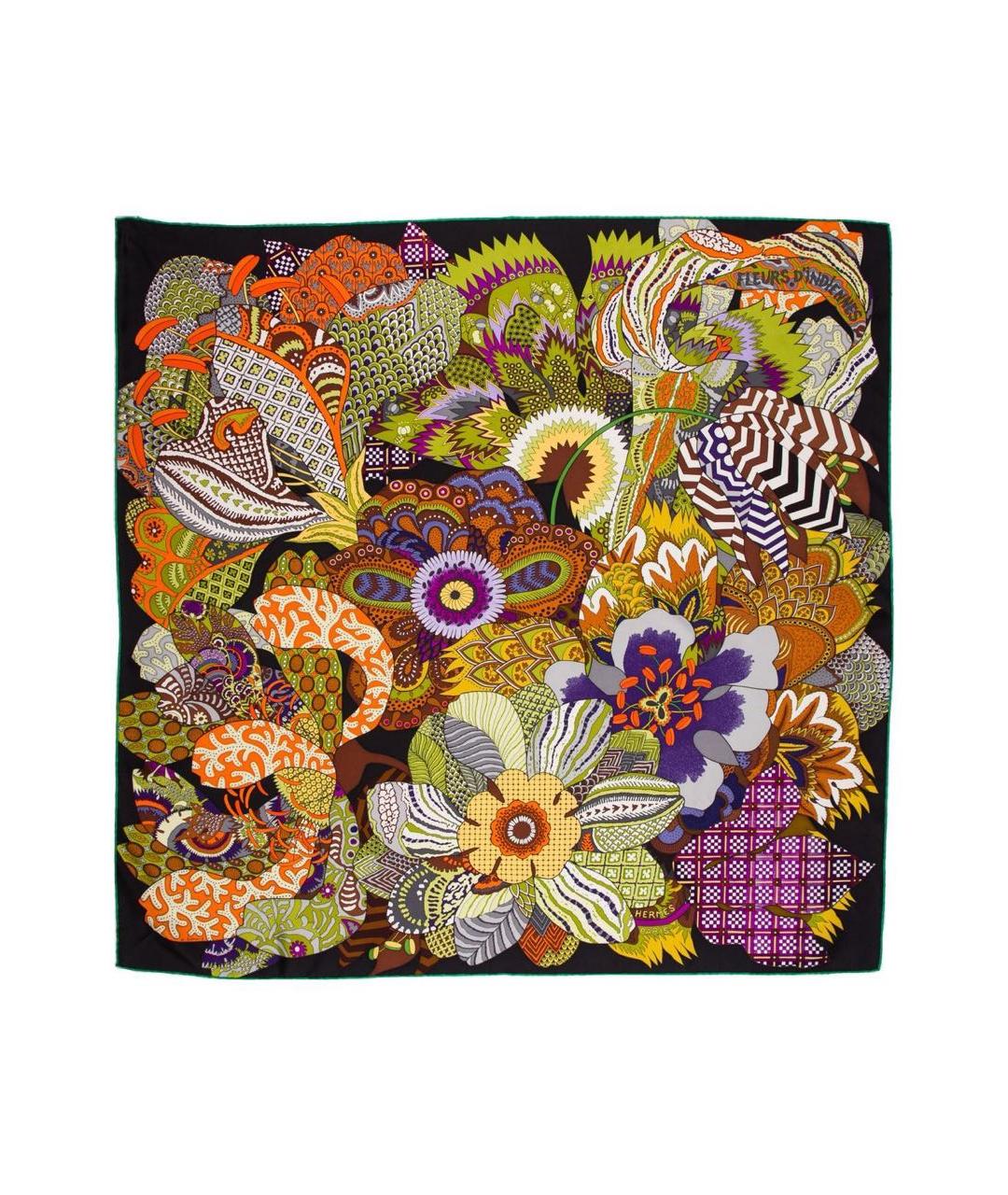 HERMES Мульти шелковый платок, фото 6