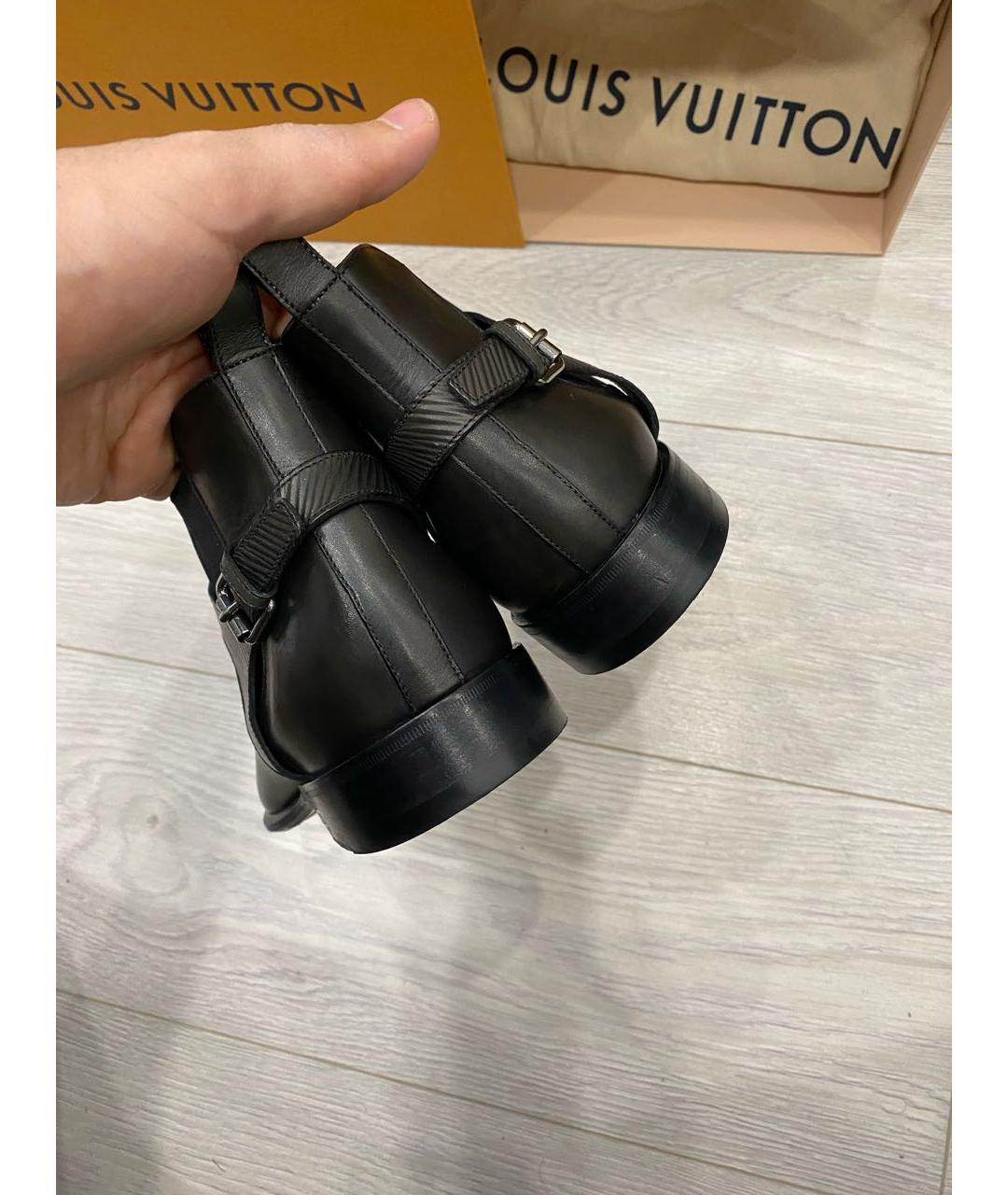 LOUIS VUITTON Черные кожаные низкие ботинки, фото 4