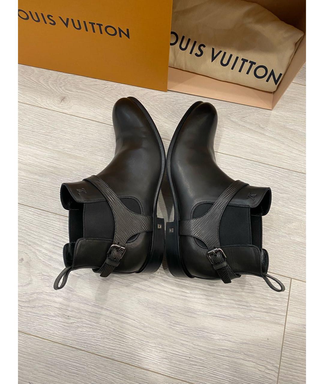 LOUIS VUITTON Черные кожаные низкие ботинки, фото 7