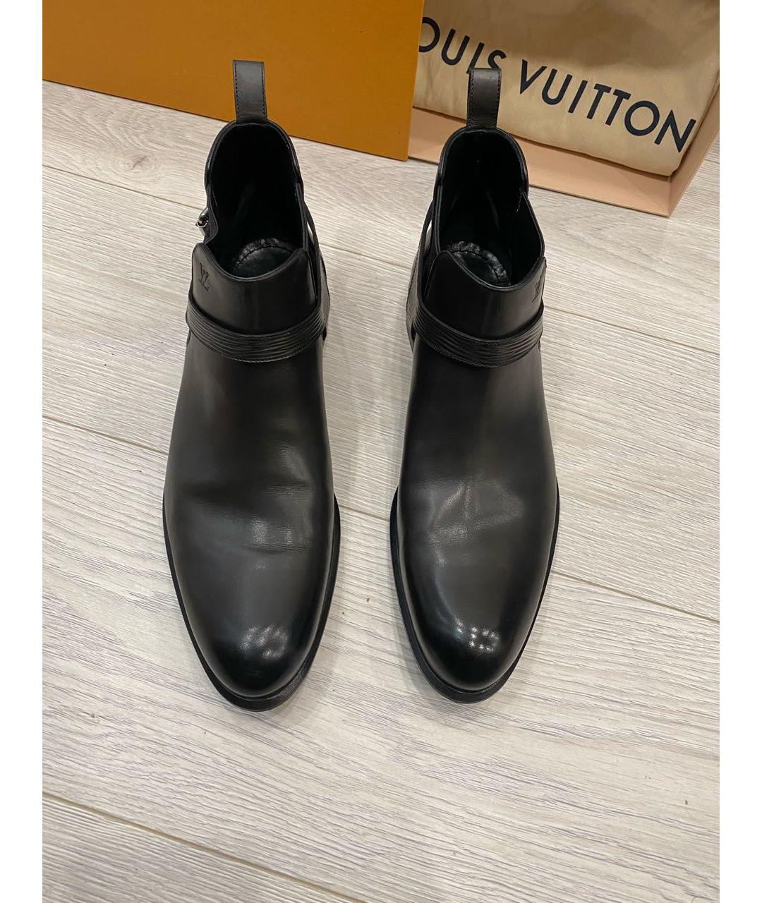 LOUIS VUITTON Черные кожаные низкие ботинки, фото 2