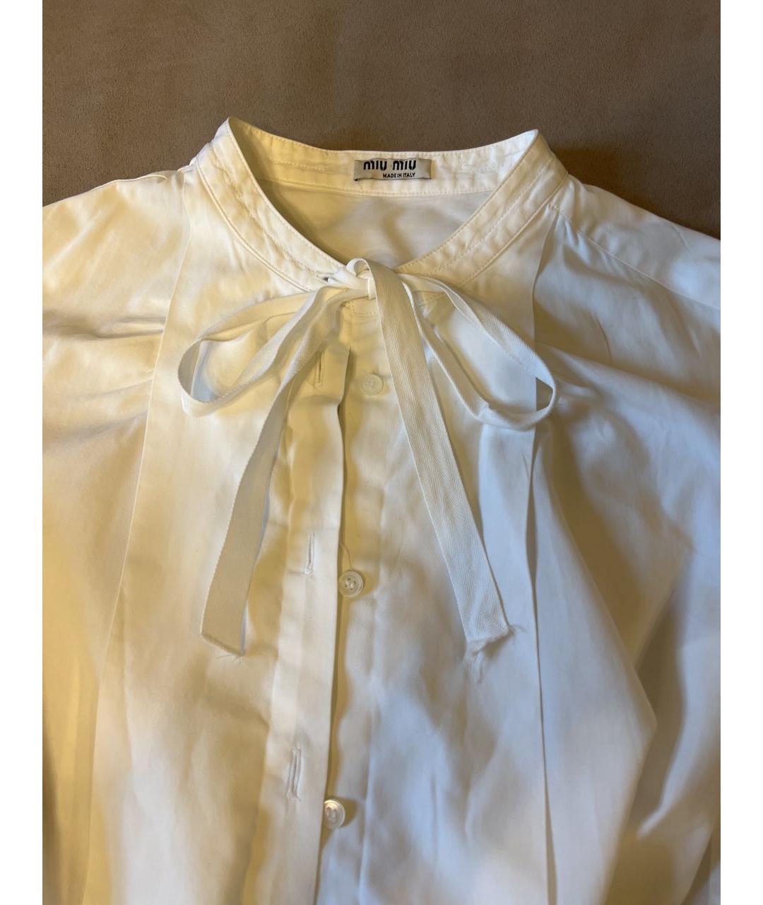 MIU MIU Белая хлопковая блузы, фото 2