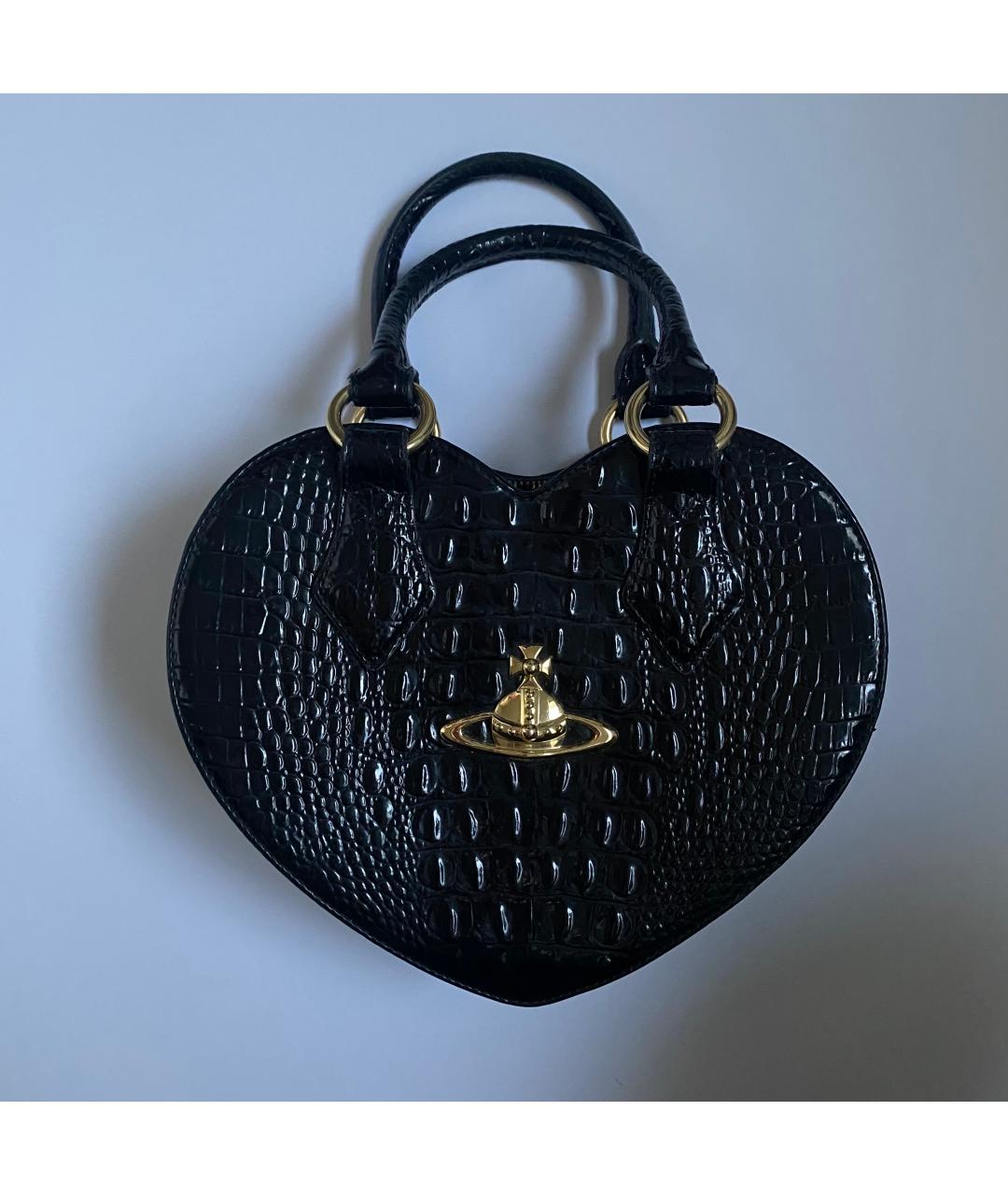 VIVIENNE WESTWOOD ANGLOMANIA Черная сумка тоут из искусственной кожи, фото 5