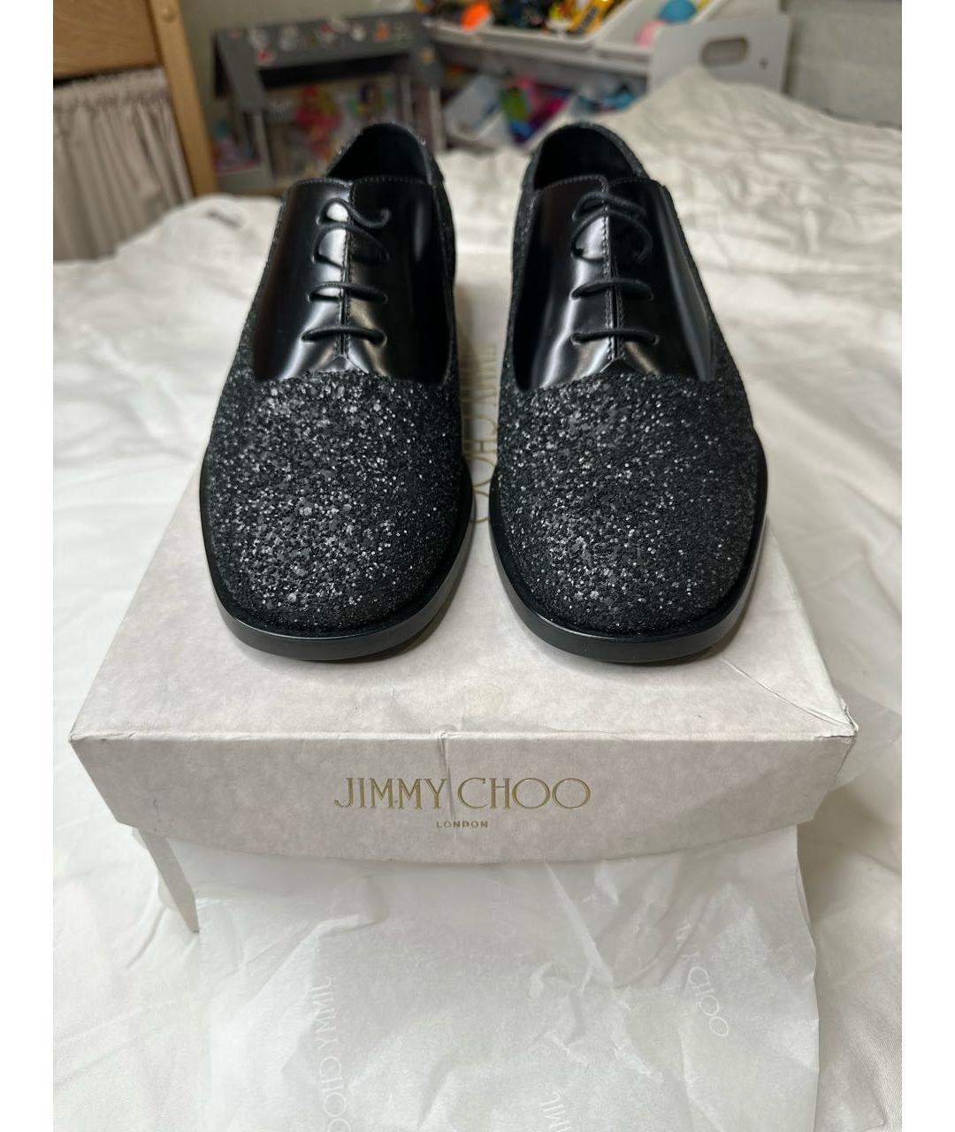 JIMMY CHOO Черные кожаные туфли, фото 2