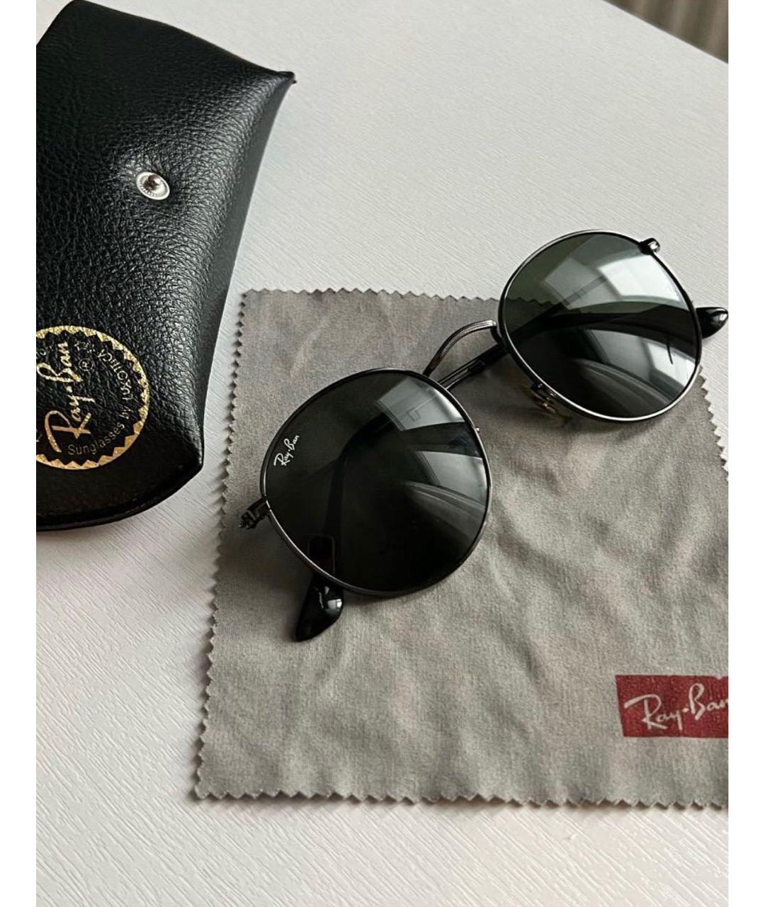 RAY BAN Черные металлические солнцезащитные очки, фото 3